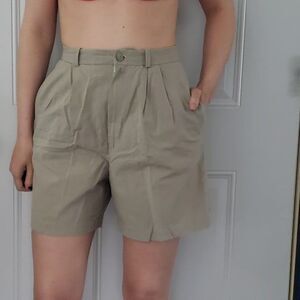80s Handmade Olive Green‎ High Waist Shorts